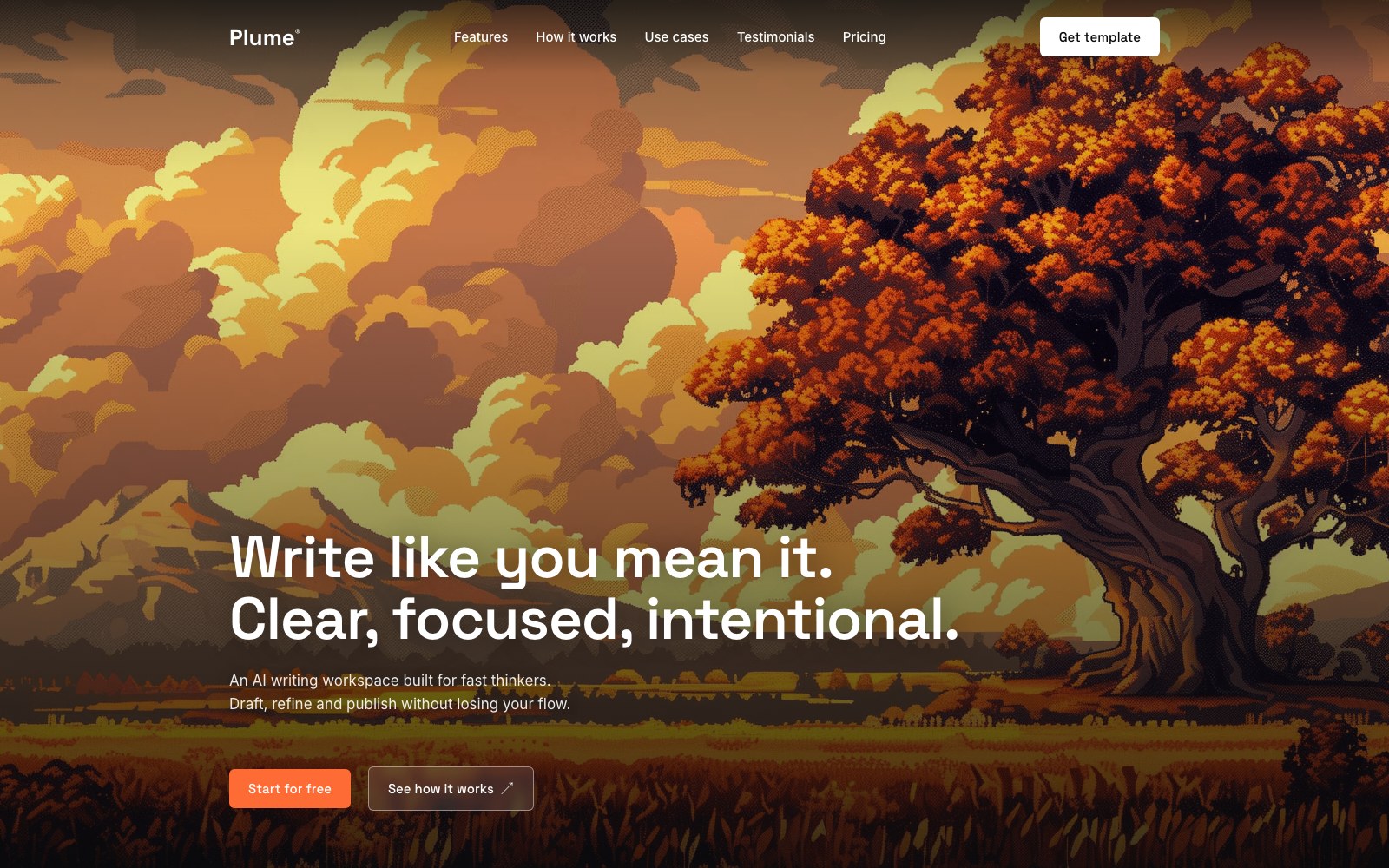 Plume website preview