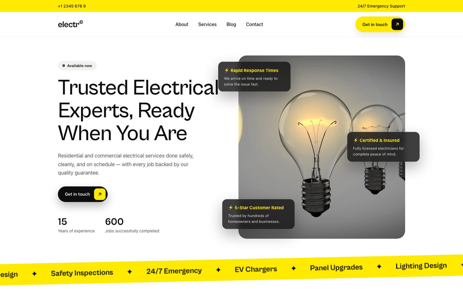 Electr website preview